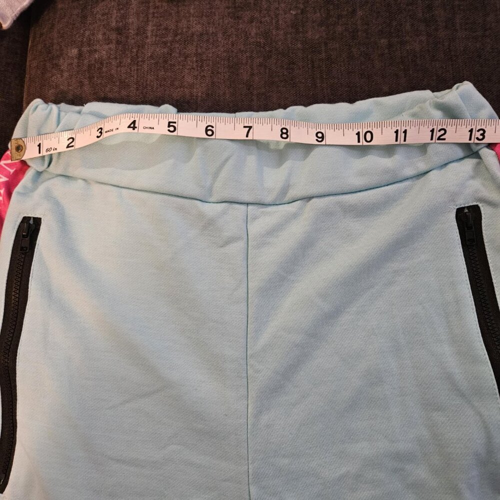 Trendy Women's Jogger Set, Medium, 1/4 Zip, Blue and Pink, Track Suit - Picture 4 of 4